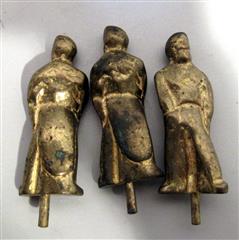 VINTAGE ALL BRASS NINE MENS MORRIS GAME - COMPLETE WITH ALL PIECES - VINTAGE GAM
